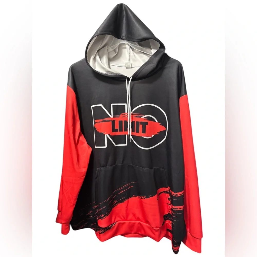 NO LIMIT Men’s Big & Tall “No Limit” Graphic Hoodie with Kangaroo Pockets
